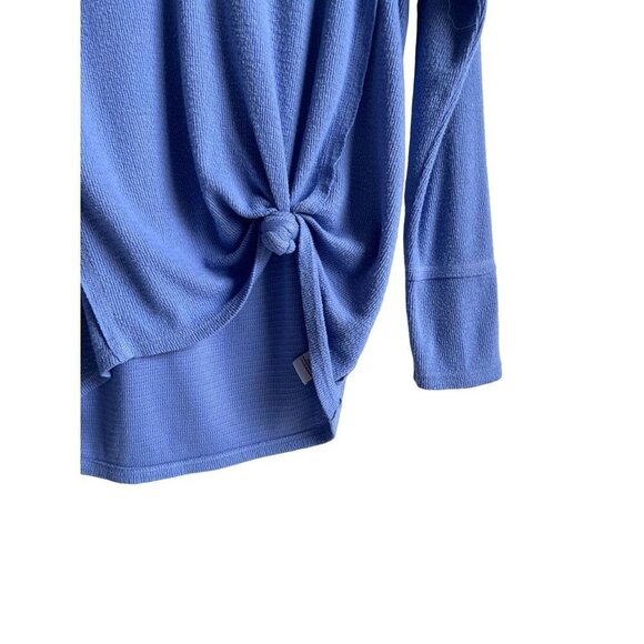 Wildfox Size Small Tie Knot Front Waffle Knit Pullover Sweatshirt Jumper Blue - Picture 4 of 7